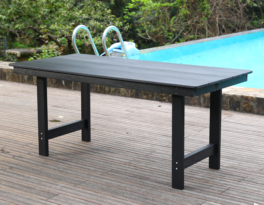 Deep Black Beading HDPE rektangulärt bord