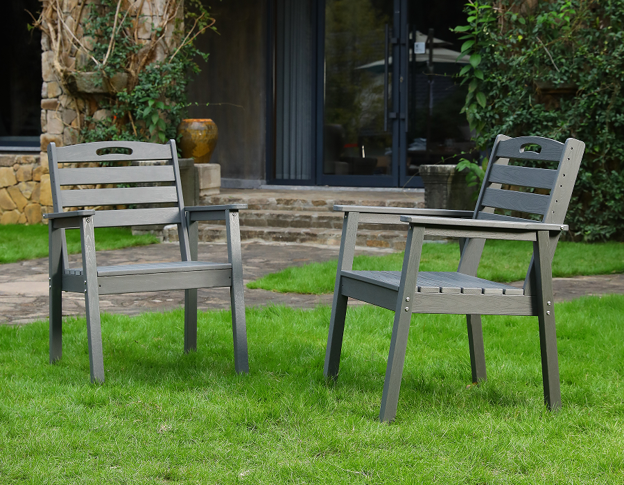 Kolgrå 2-pack Classic X-Back HDPE Adirondack stol