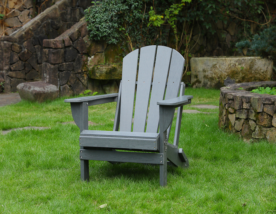 Storm Grey HDPE Adirondack Frog Stol - All-Weather