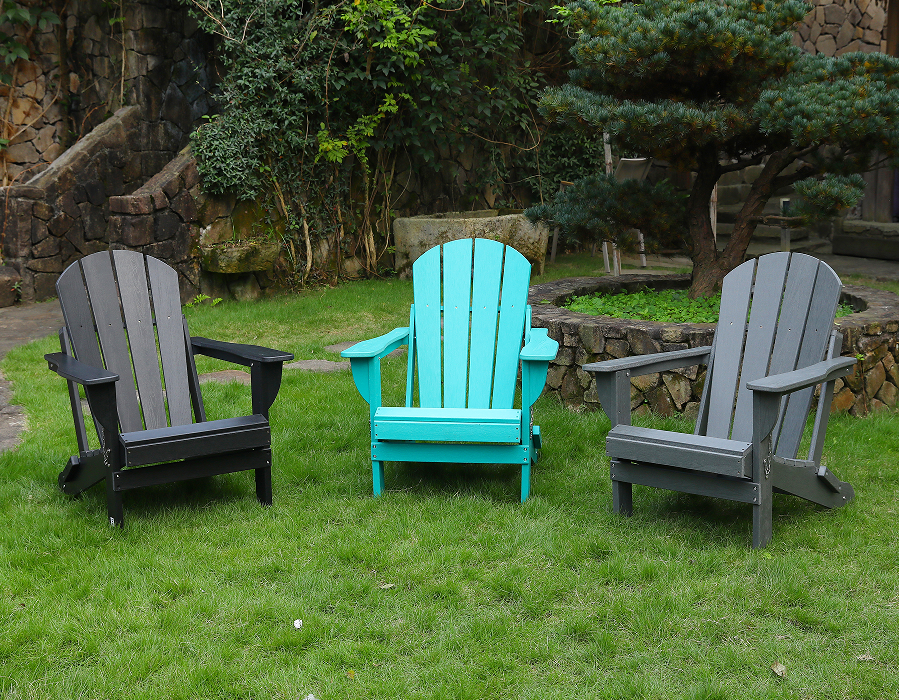 Storm Grey HDPE Adirondack Frog Stol - All-Weather