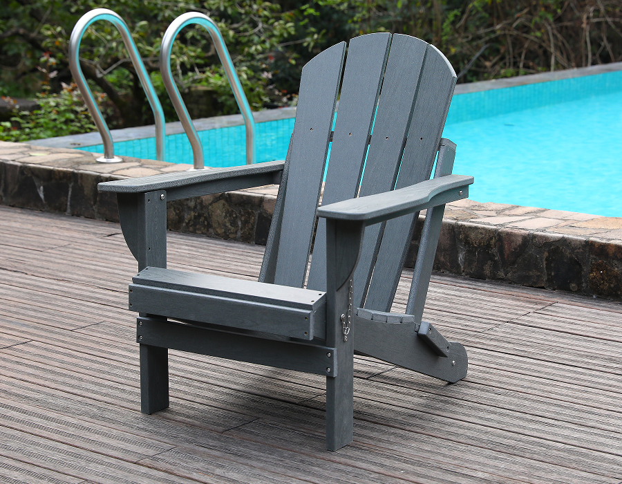 Storm Grey HDPE Adirondack Frog Stol - All-Weather