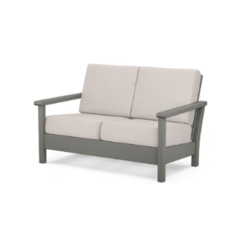 HDPE Grå All Weather Use Outdoor Loveseat Dubbelsoffa