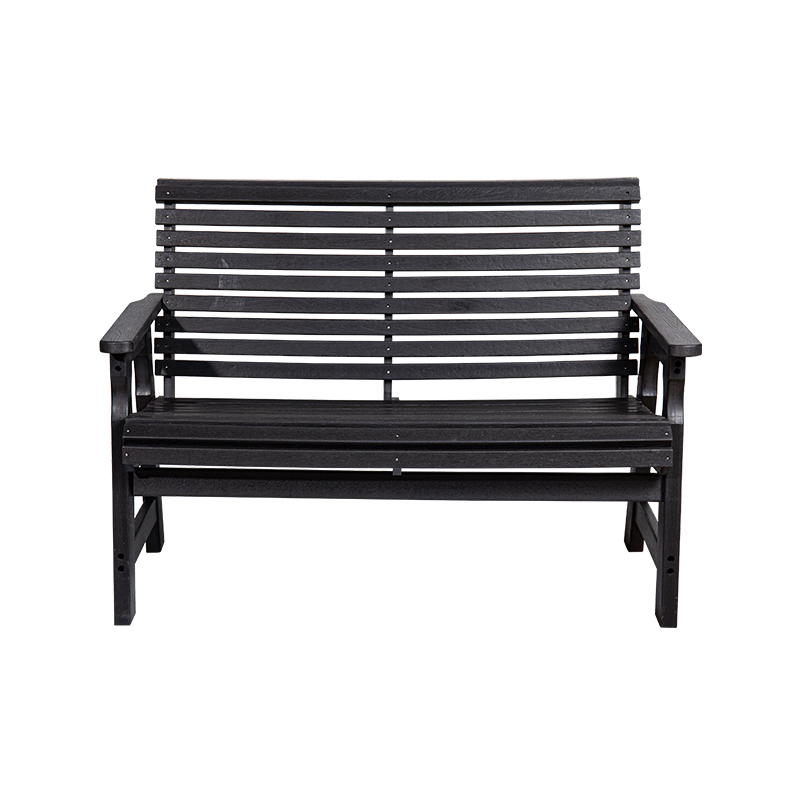 HDPE allväder utomhusgliderbänk med spaltdesign
