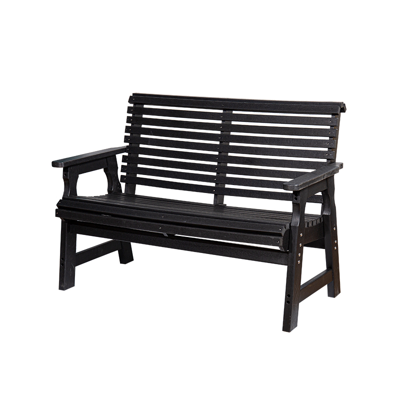 HDPE allväder utomhusgliderbänk med spaltdesign