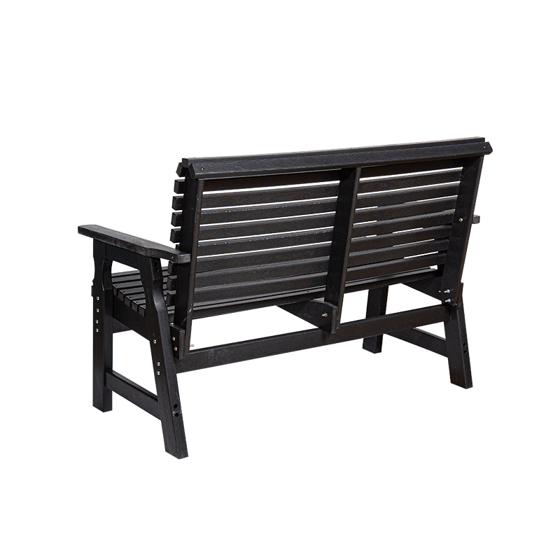 HDPE allväder utomhusgliderbänk med spaltdesign