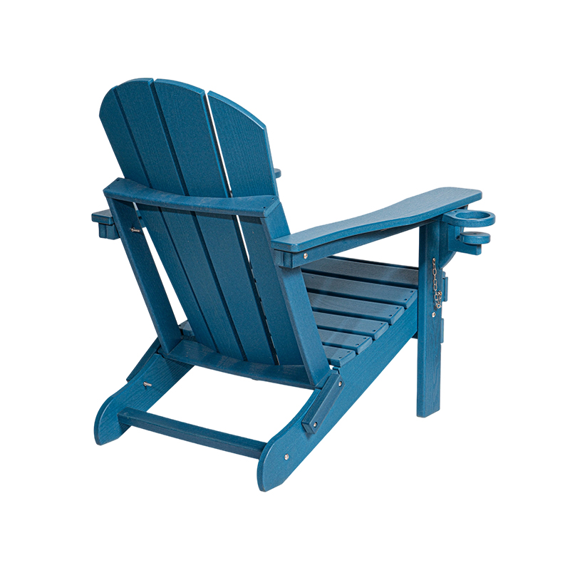 Marinblå HDPE Adirondack stol med rostfritt stål