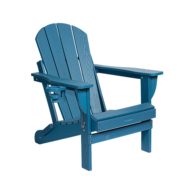 Marinblå HDPE Adirondack stol med rostfritt stål